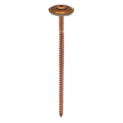 Vis de couverture tête fraisée bombée avec rondelle EPDM ø20 inox cuivre 4,5 x 45 mm - Gedimat - NORAIL