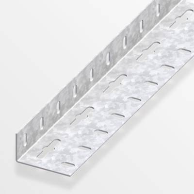 Cornière égale percée en acier zingué ép.1,2mm dim.23,5x43,5mm long.1,00m - Gedimat - ALFER ALUMINIUM