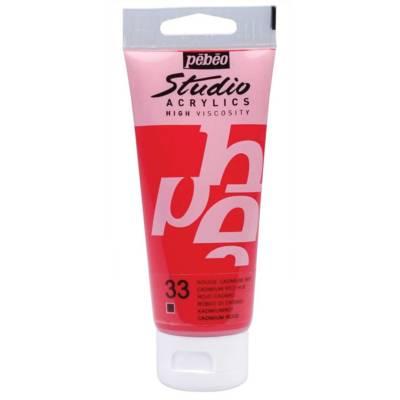 Peinture Studio Acrylique Tube Rouge Cadmium Imitation 100 ml - PÉBÉO