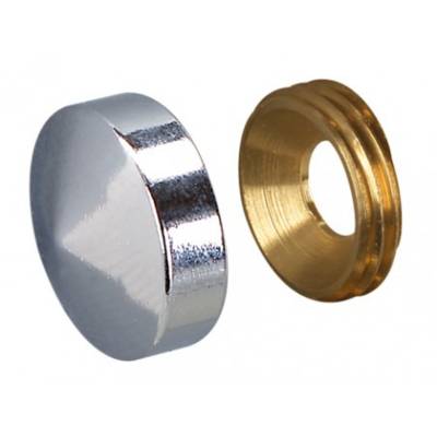 Cache vis conique en laiton chromé Ø16 mm pour têtes de vis fraisées Ø3 à 5mm - boîte de 4 pièces - Gedimat - NORAIL