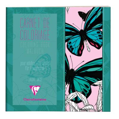 Carnet de coloriage pour adultes, 36P 20x20cm Papillon