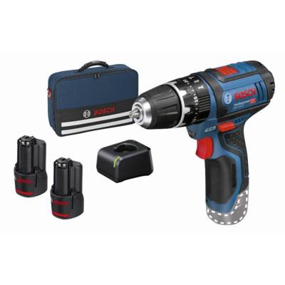 Perceuse visseuse à percussion GSB 12V-15 - BOSCH - avec 2 batteries 12V 2.0Ah - chargeur - sacoche - 06019B690H - Maxoutil