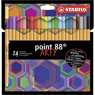Etui 24 stylos feutres point 88 ARTY Pointe fine assorties - STABILO