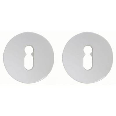 Paire rosace serrure S80 NORMBAU - Trou de clé - Blanc 19 - 247110 - Maxoutil