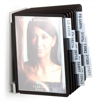 Support de Présentation VARIO® A5 Display System Mural 10 Pochettes Noir