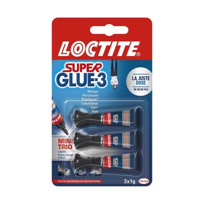 Colle liquide en tube de 3 X 1g SUPERGLUE-3