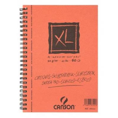 Bloc 60 feuilles papier dessin CROQUIS XL spirale grand côté 90g A5