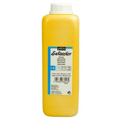 Flacon 1 Litre Peinture Setacolor pour tissus clairs Bouton d'or