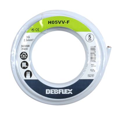 Câble HO5VV-F 3g2,5mm² blanc - Gedimat
