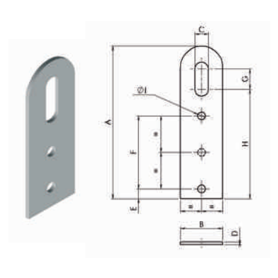 Attache universelle rectangulaire 7403 MONIN - 60 x 20 x 1 mm - 513930