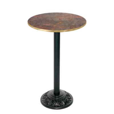 Mange-debout pied noir Ø60cm rouille underground chants laiton - intérieur - RestooTab