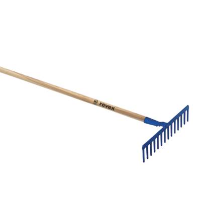 Râteau à douille forgée 14 dents droites manche en bois largeur du peigne 400mm - Gedimat - REVEX
