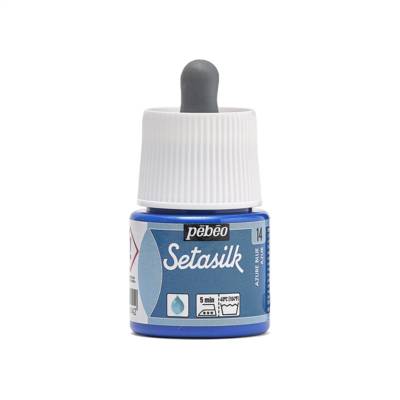 Flacon Pipette 45ml Peinture Soie Bleu Azur - PÉBÉO