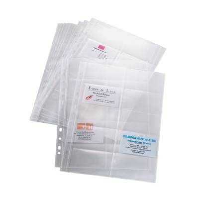 Lot de 10 pochettes carte de visite à 2 rangs A4 200 cartes 90 x 58 mm Transparent - SIGEL