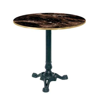 Table pied noir Ø70cm capuccino chant laiton - intérieur - RestooTab