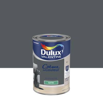 Peinture murs et boiseries CREME DE COULEUR SATIN anthracite - Gedimat - DULUX VALENTINE