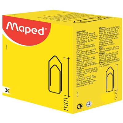 Boîte de 1000 Trombones en Acier Nickelé Bout Chevron 30mm - MAPED