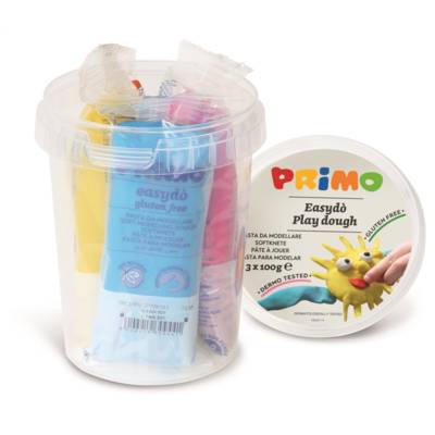 Bâtonnet de pâte à  modeler en seau  3 couleurs 100 g