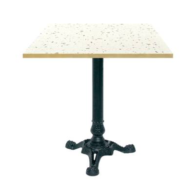 Table pied noir 70x70cm terrazzo cassata chant laiton - intérieur - RestooTab