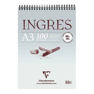 Bloc Ingres Etude vergé A3 100 feuilles 80g Ivoire
