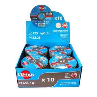 Disque tronçonnage D125mm ép.1,6mm - boite de 10 pièces - Gedimat - LEMAN