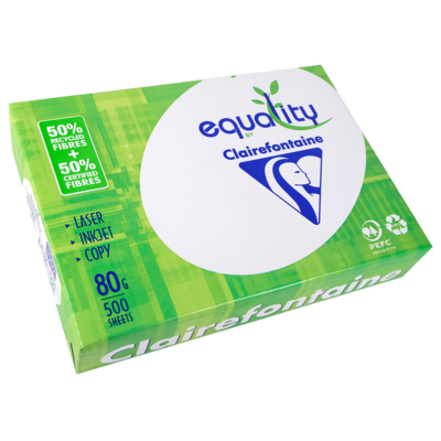 Ramette 500 Feuilles Papier 80g A4 210x297 mm Certifié PEFC 50% Recyclé  Blanc