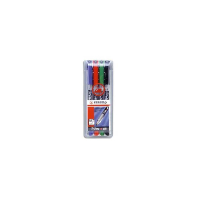 Etui de 4 marqueurs permanent Write-4-all M Moyen 1 mm Assortis - STABILO