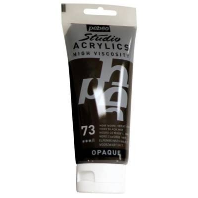Tube 100ml Peinture Acrylique Fine Noir Ivoire Imitation - PÉBÉO