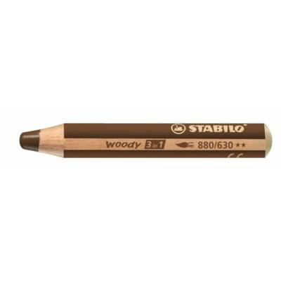 Crayon WOODY 3 en 1 Extra large Terre de Sienne brûlée - STABILO