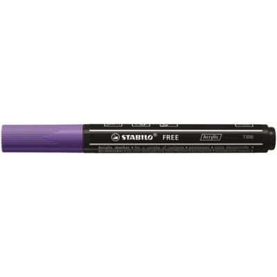 Marqueur pointe moyenne FREE acrylic T300 violet - STABILO