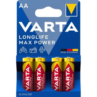 Pack de 4 piles Longlife Max Power AA Mignon LR06