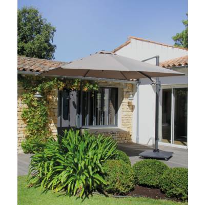 Parasol alu déporté carré NH taupe - 3x3m - Gedimat