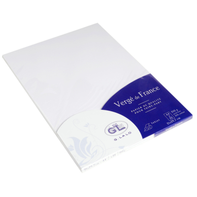 25 cartes A4 vergé 210g Blanc - G.LALO