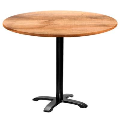 Table pied noir Ø110cm tanin clair - intérieur - RestooTab