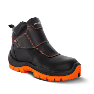 Chaussures de sécurité de soudeur cuir Unisoudeur S3 SRC - Noir/Orange - pointure 39 - GASTON MILLE - UHNO339
