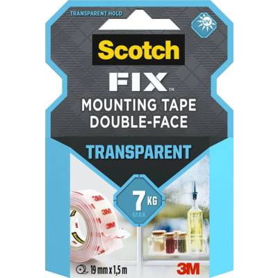Adhésif double face transparent - 1,5mx19mm - Gedimat - 3M SCOTCH