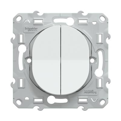 Double va et vient 10AX OVALIS - blanc - Gedimat - SCHNEIDER ELECTRIC