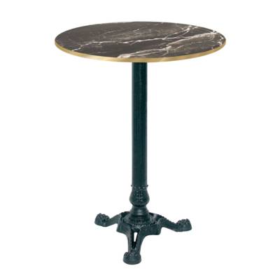 Mange-debout pied noir Ø60cm marbre royal chant laiton - intérieur - RestooTab