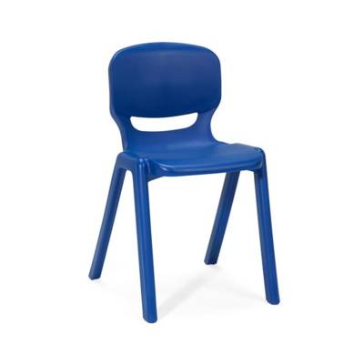Chaise monobloc 4 pieds Ergos One T1  bleu foncé - hauteur assise 27 cm