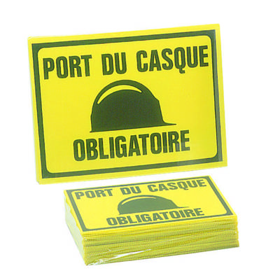 Panneau Port du casque obligatoire - 300x200mm - lot de 25 - Gedimat - NOVAP