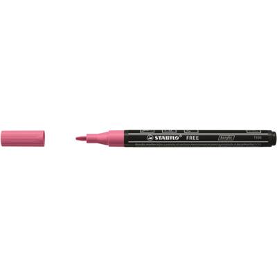 Marqueur pointe fine FREE acrylic T100 rose - STABILO