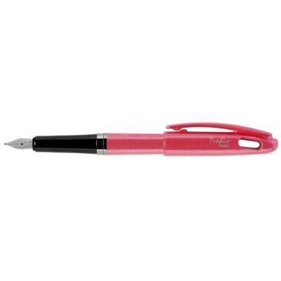 Stylo plume Tradio,corps pailleté Rouge, encre Bleue