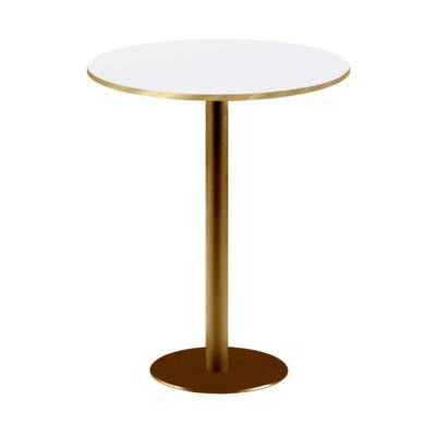 Mange-debout pied Doré Ø60cm blanc chants laiton - intérieur - RestooTab