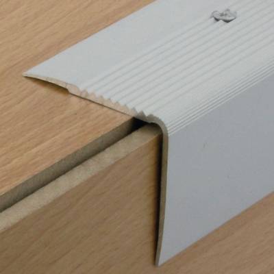 Nez de marche strié aluminium anodisé fixation par adhésif naturel 25x15mm - 3m - Gedimat - DINAC