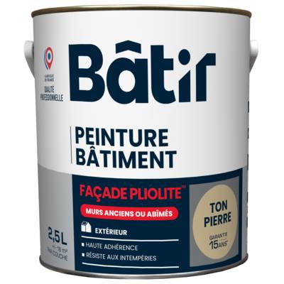 Peinture de façade pour supports abîmés ton pierre - pot de 2.5 l - Gedimat