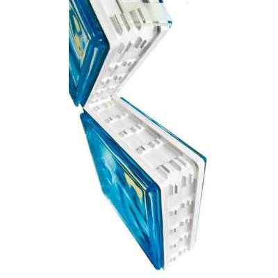 Brique de verre CUBIVER nuagée azur - 19,6 x 19,6 x 8 cm - Gedimat - LA ROCHERE