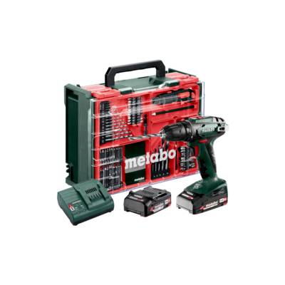 Perceuse-visseuse sans fil 18V BS18 - METABO - avec 2 batteries 18V 2,0 Ah - chargeur et coffret d'accessoires - 602207710 - METABO SAS