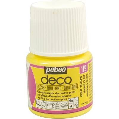 Flacon 45ml Peinture Deco Acrylique Brillante JAUNE CLAIR - PÉBÉO