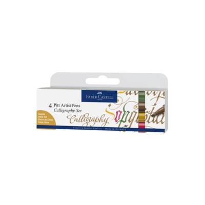 Lot de 4 feutres de Calligraphie Pitt Artist Pen - FABER-CASTELL