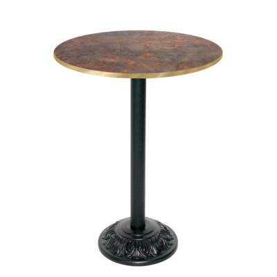 Mange-debout pied noir Ø70cm rouille underground chants laiton - intérieur - RestooTab